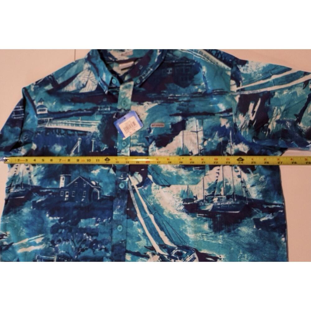 Columbia Rapid Rivers Nautical Print Shirt Men's XL Button Down Coastal Vacation - Picture 5 of 7